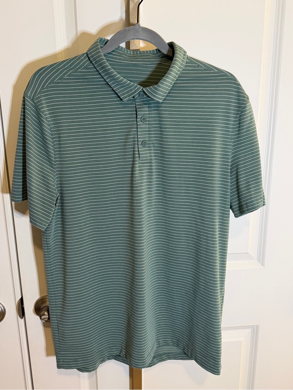 lululemon athletica Green Striped Polo